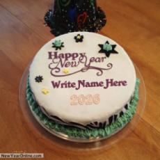Happy New Year Cake With Name And Photo Edit